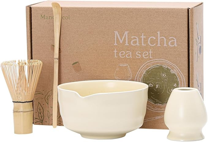 Matcha Tea Set – Traditional Japanese Ceremony Kit with 18.5OZ Ceramic Bowl, Bamboo Whisk, Scoo... | Amazon (US)