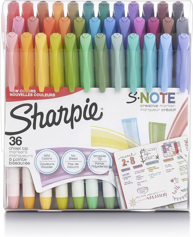 SHARPIE S-Note Creative Markers, Highlighters, Assorted Colors, Chisel Tip, 36 Count | Amazon (US)