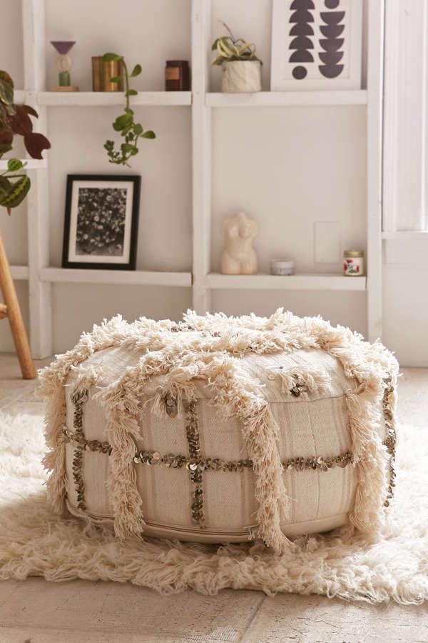 Moroccan Coin Pillow Pouf | Urban Outfitters US