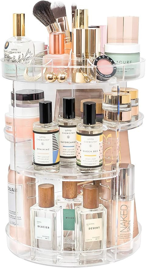 Tranquil Abode Rotating Makeup Organizer | +Extra Brush Holder | Adjustable, Spinning Storage for... | Amazon (US)