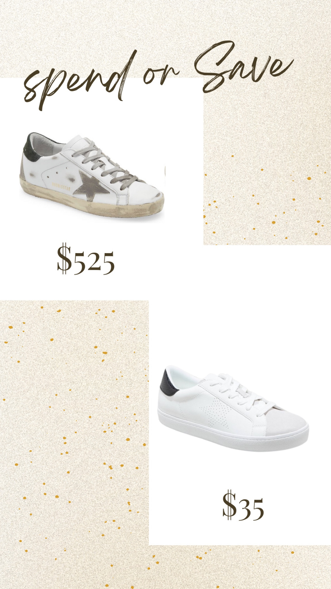 Spend or save. Splurge or save. Target sneakers. Target deals. Target style. Golden goose. Trendy sneakers. Trendy shoes.

#LTKFind #LTKBacktoSchool #LTKshoecrush