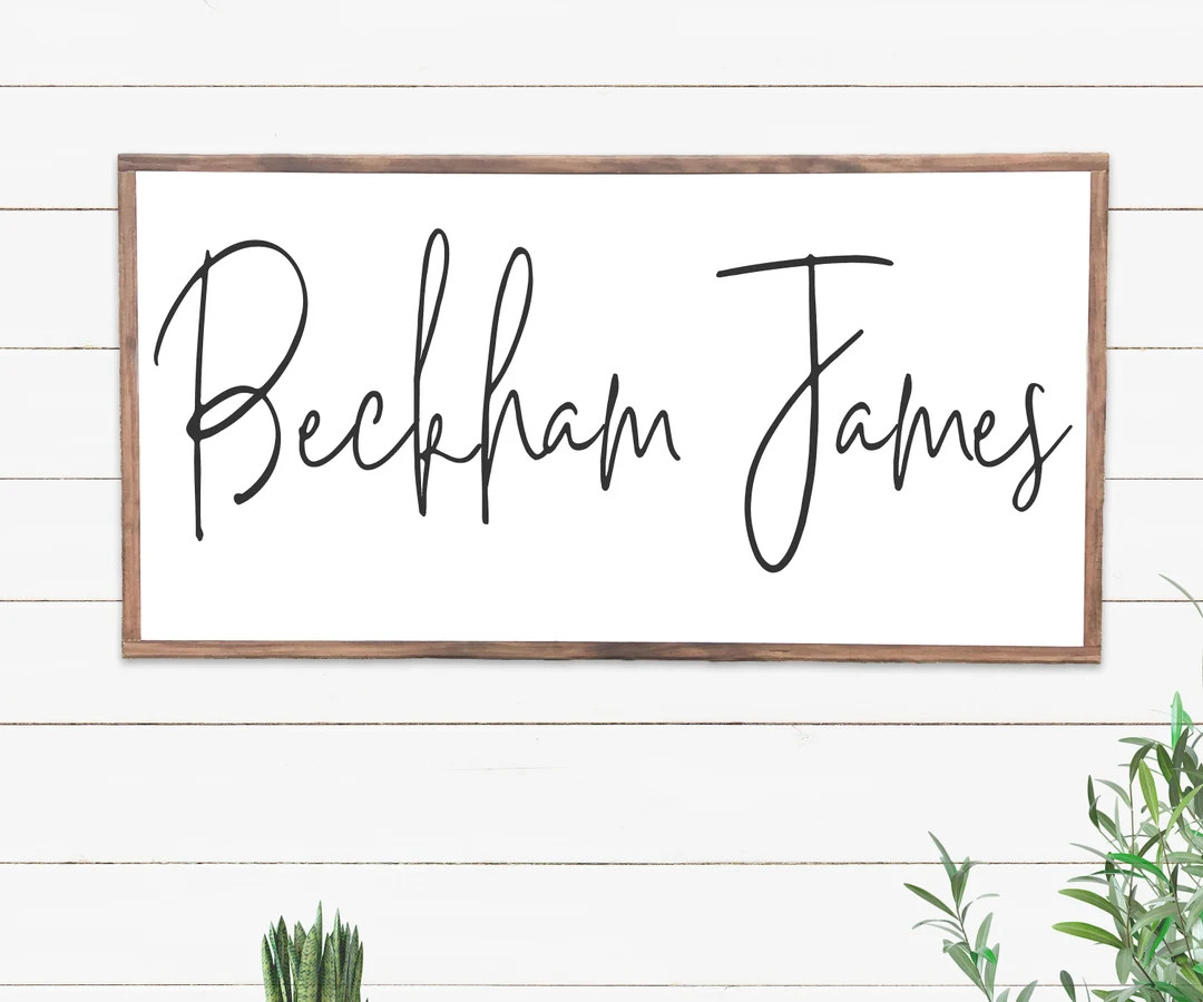 Nursery Sign for Baby Boy/girl, Name Sign for Over Crib, Wooden Name Signs for Nursery, Baby Show... | Etsy (US)