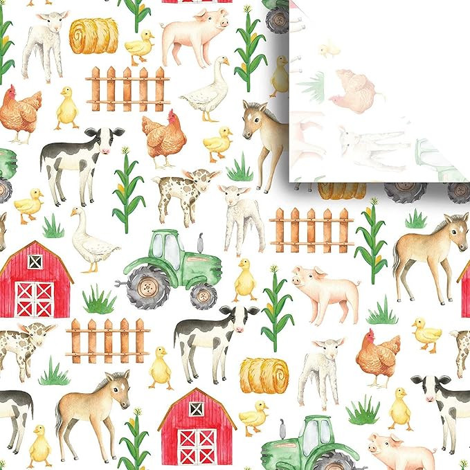 Colors of Rainbow - Farm Animal - 12 Sheets, 20 inch X 29 inch - Italian Print Tissue Paper for D... | Amazon (US)