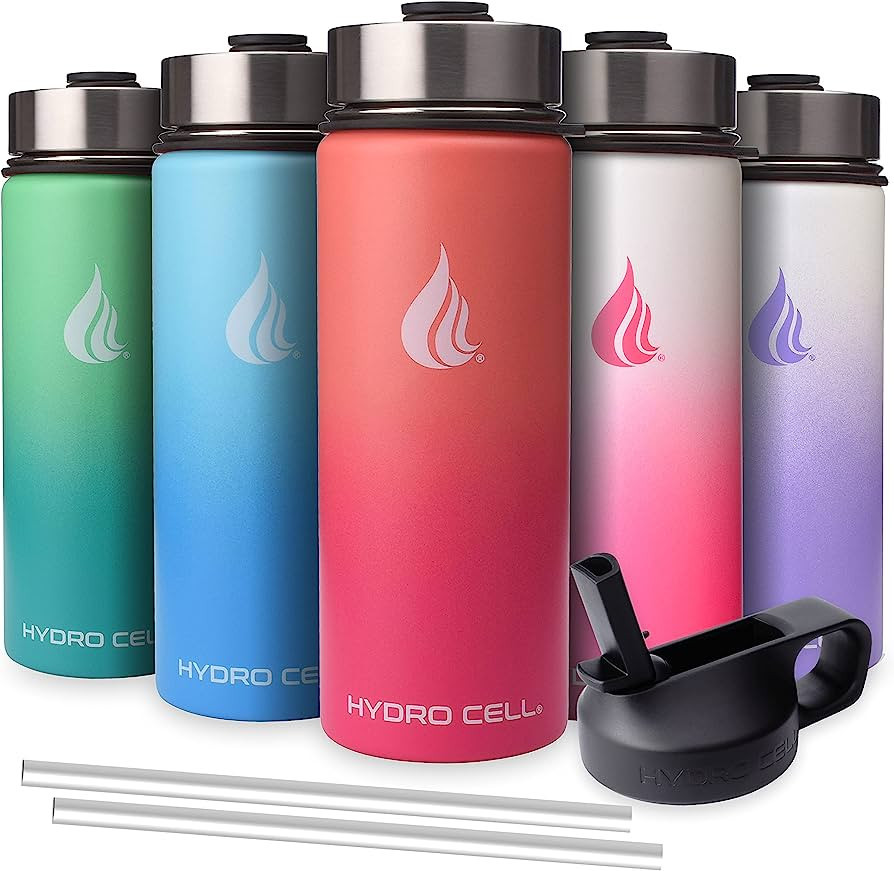 HYDRO CELL Stainless Steel Insulated Water Bottle with Straw - For Cold & Hot Drinks - Metal Vacu... | Amazon (US)