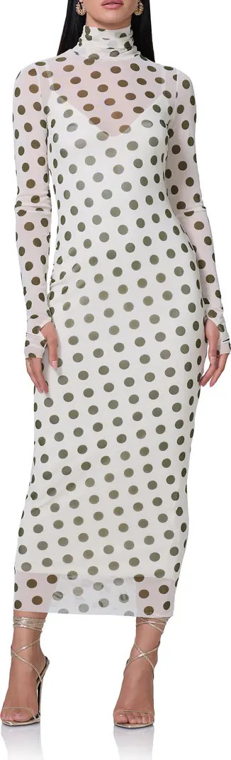 AFRM Shailene Long Sleeve Turtleneck Mesh Dress | Nordstrom | Nordstrom