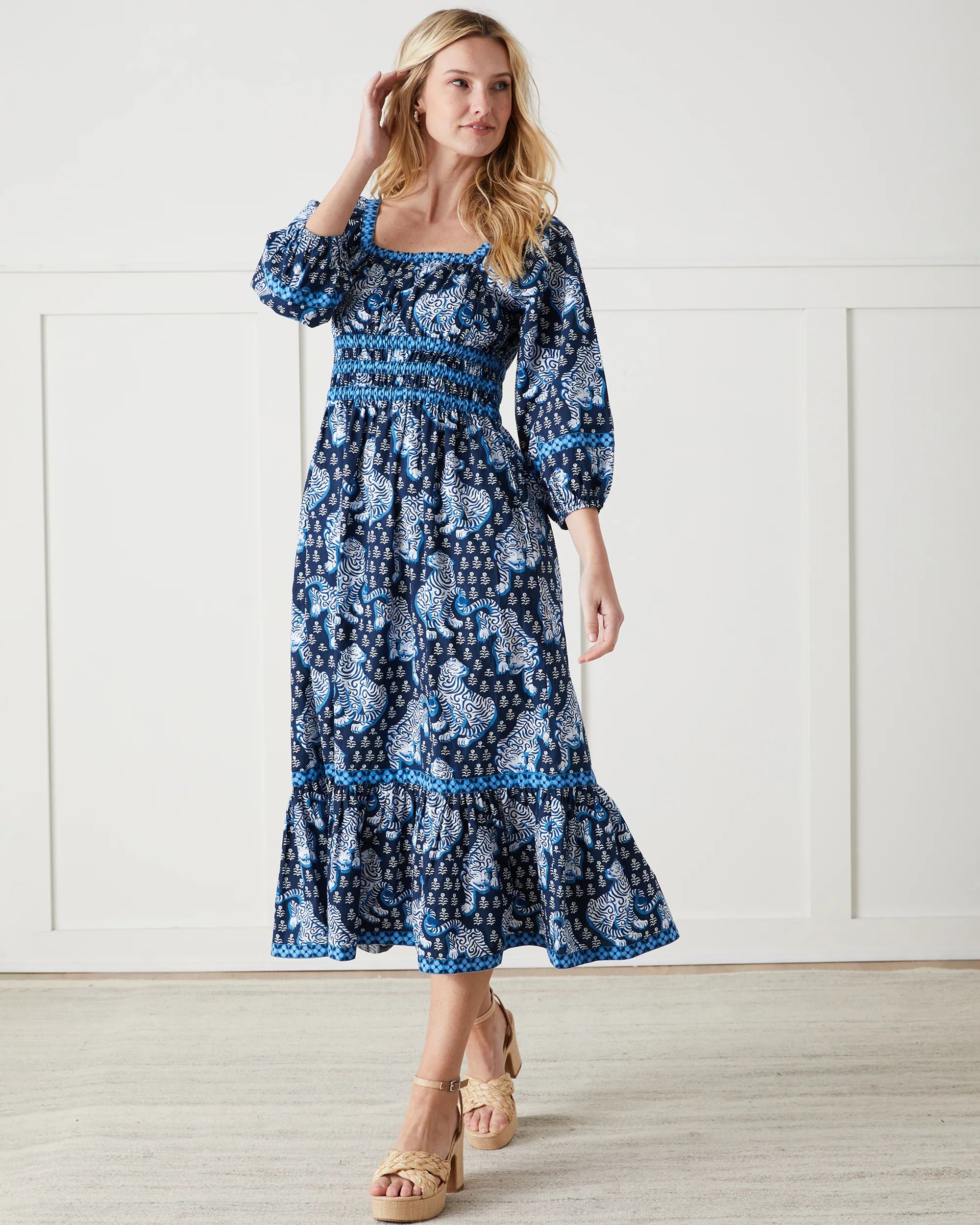 Tiger Queen - Stroll Around Dress - Navy | Printfresh