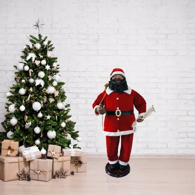 Christmas Time 58 in African American Dancing Santa Claus with Naughty & Nice List, Animated Indoor Christmas Holiday Home Decor | Tractor Supply