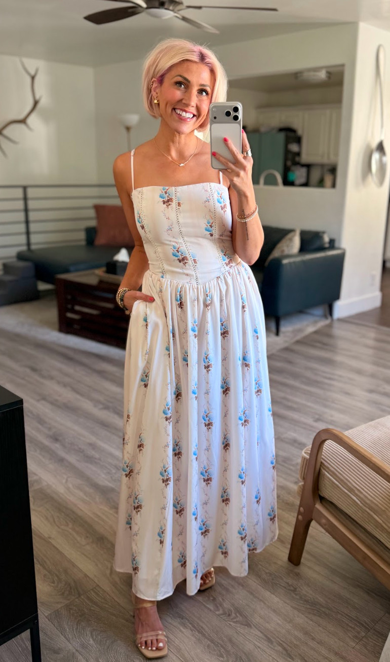 Enjoying a summer day in this cute floral dress! Dress: Medium // Sandals: TTS  

 #LTKootd #LTKSaleAlert #LTKWedding
