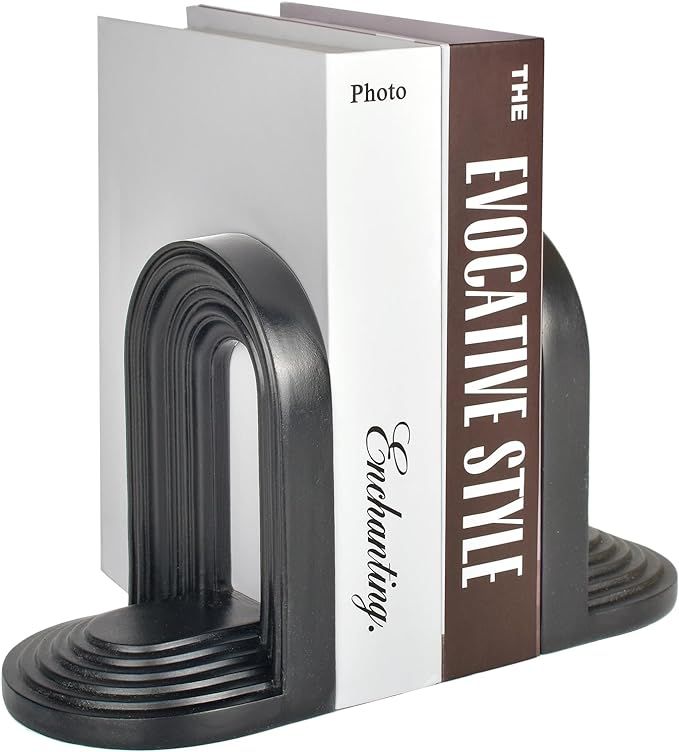 AELS Mordern Bookends , Mid Century Arch Heavy Duty Book Ends, Unique Decorative Bookend Supports... | Amazon (US)