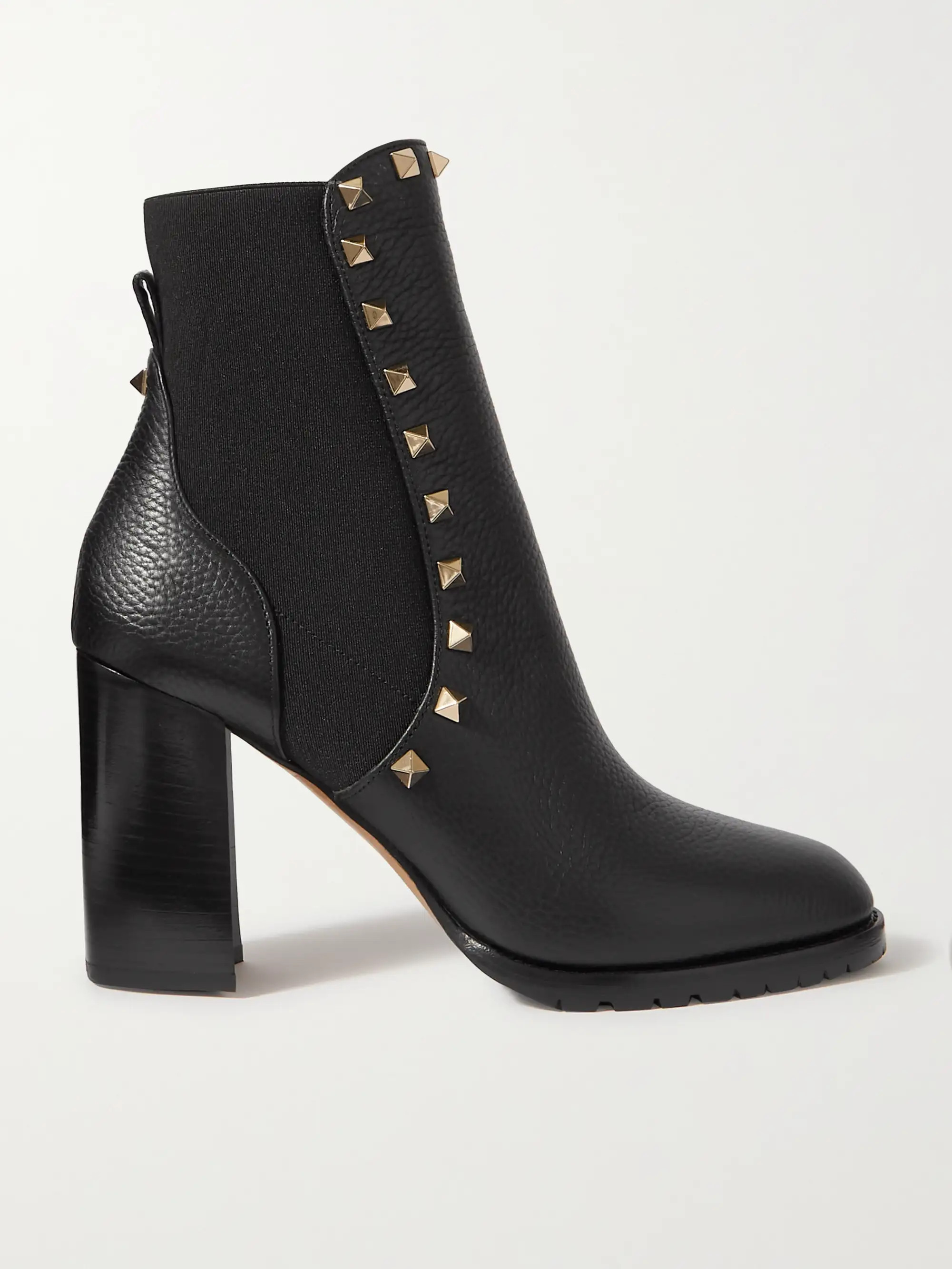 Rockstud Beatle textured-leather ankle boots | NET-A-PORTER (US)