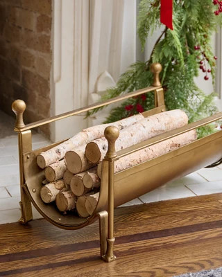 Shepherd Brass Log Holder | Magnolia