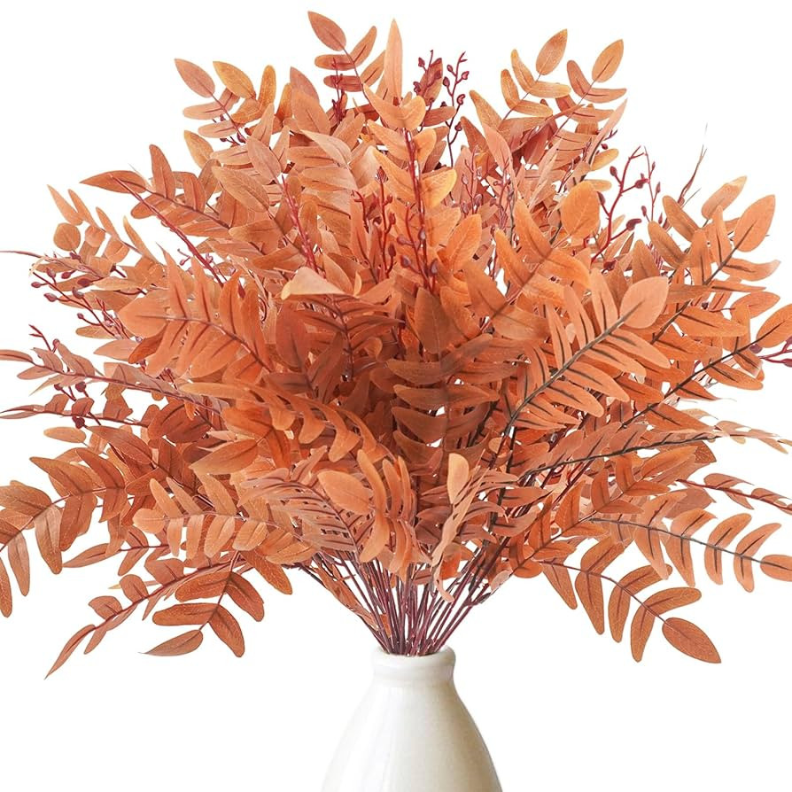 6pcs Artificial Greenery Stems Fake Ferns Plants Outdoor 21.6in Fall Leaves Shrubs Bushes for Hom... | Amazon (US)