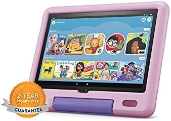 Fire HD 10 Kids tablet, 10.1", 1080p Full HD, ages 3–7, 32 GB, Lavender | Amazon (US)