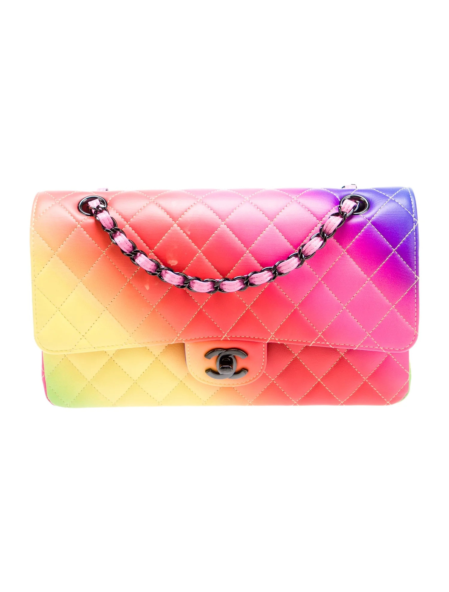 Classic Medium Rainbow Double Flap Bag | The RealReal
