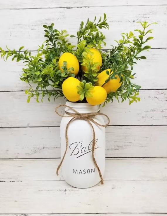 Farmhouse Centerpiece, Lemon Decor, Lemon Wedding Decor, Bridal Shower Decor, Summer Home Decor, ... | Etsy (US)