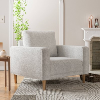 HOMES: Inside + Out Purebliss Modern Boucle Fabric Track Arm Accent Chair: Kiln-Dried Frame & Gold Legs | Target