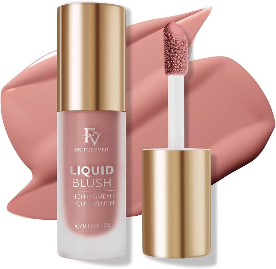 FV Liquid Blush, High Pigmented Soft Cream Blush for Cheeks, Long Lasting Cheek Tint with Dewy Fi... | Amazon (US)