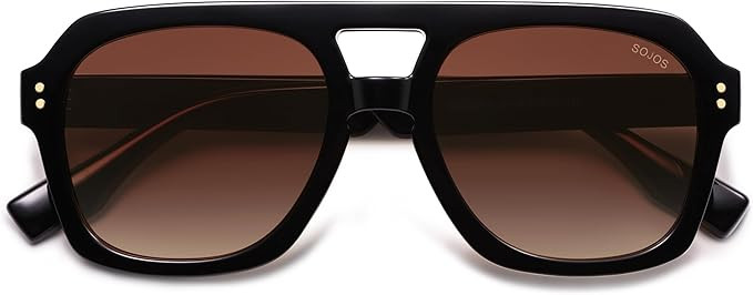 SOJOS Trendy Thick Polarized Aviator Sunglasses for Women Men, Large Retro Bold Square Pilot Shad... | Amazon (US)