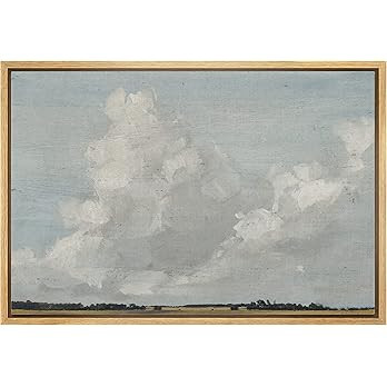MUDECOR Framed Canvas Print Wall Art Gray Clouds Over Rustic Field Landscape Nature Wilderness Il... | Amazon (US)