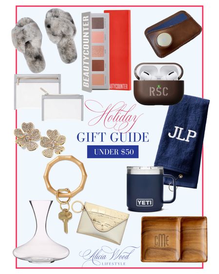 Best Holiday Gifts under $50

Monogrammed valet tray, beauty counter eyeshadow pallet, apple AirPod case, apple AirTag wallet, yeti mug, truffle pouches, wine decanter, Bauble Bar earrings, bamboo key ring, personalized golf towel, croc embossed keychain wallet.

#LTKHoliday #LTKunder50 #LTKunder100