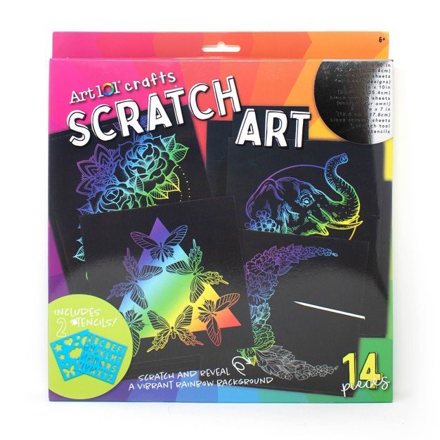 14pc Art 101 Crafts Scratch Art - DM Creations | Target