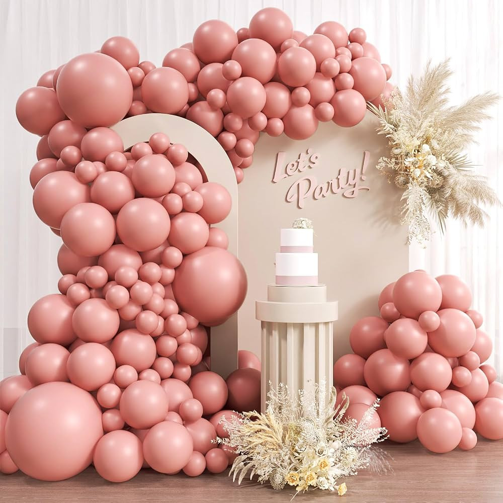 110pcs Dusty Pink Balloons, 18 12 10 5 inch Dusty Rose Balloons Different Sizes Blush Pink Balloo... | Amazon (US)