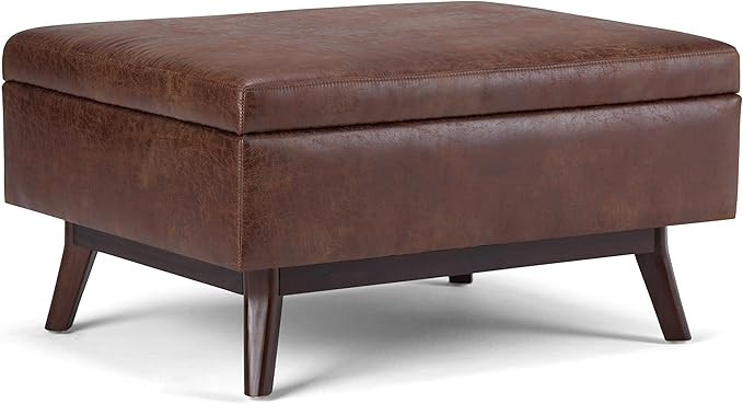 SIMPLIHOME Owen 34 inch Wide Rectangle Coffee Table Lift Top Storage Ottoman, Cocktail Footrest S... | Amazon (US)