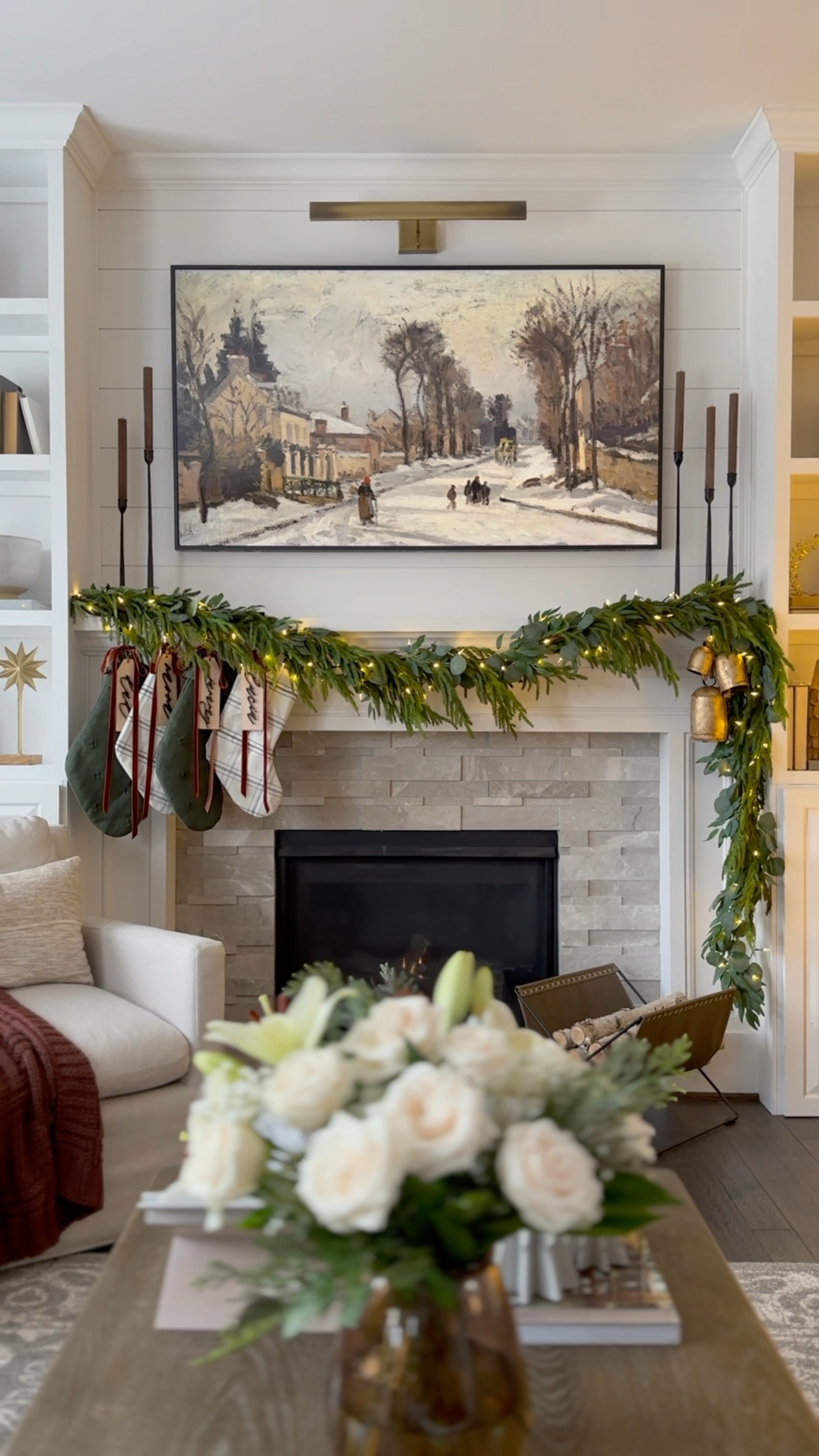 Simple holiday mantle styling 

#LTKSeasonal #LTKhome #LTKHoliday