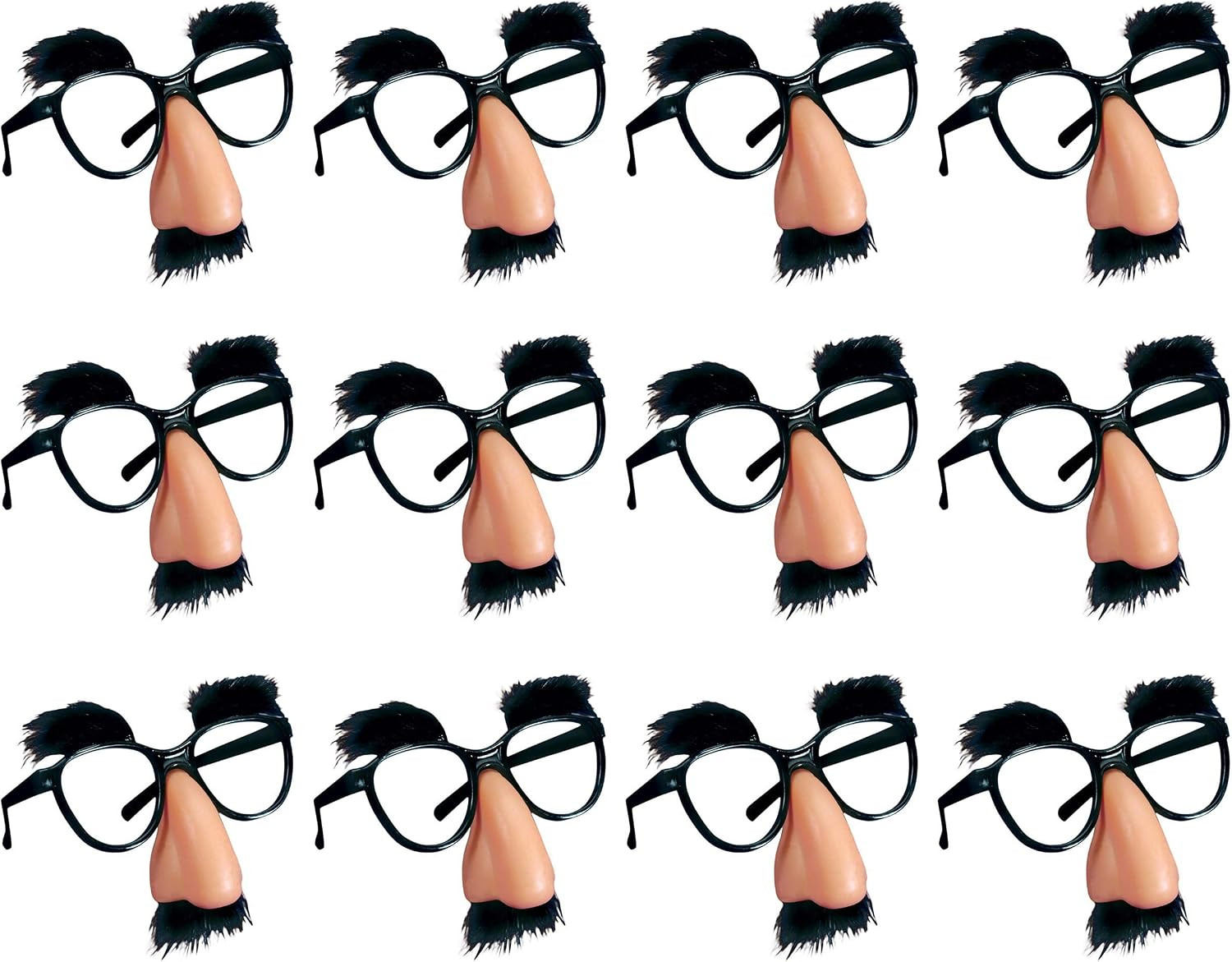 PPXMEEUDC 12 PCS Disguise Glasses with Funny Nose Funny Glasses with Eyebrows and Mustache Perfec... | Amazon (US)