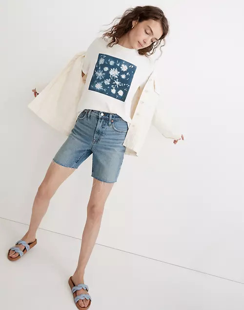 Indigo Floral Softfade Cotton Oversized Tee | Madewell