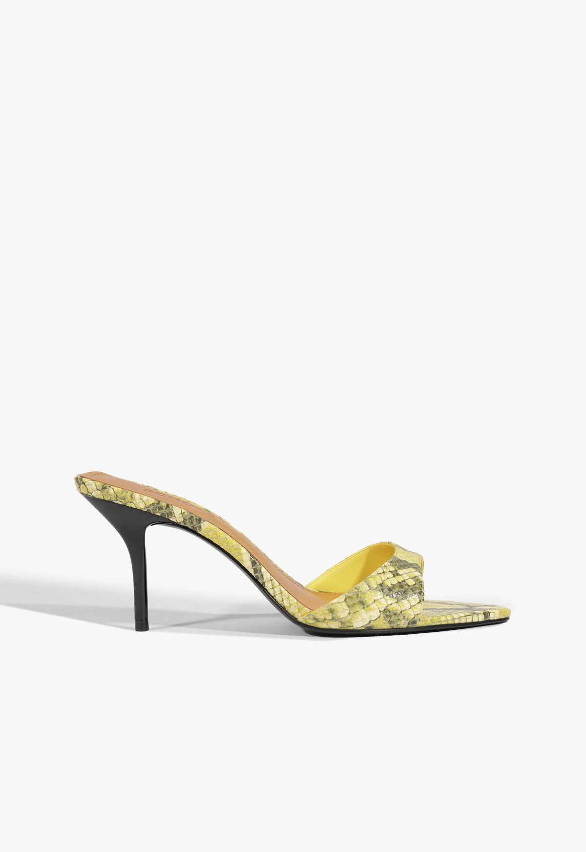 Elodie Stiletto Sandal | Yellow | Snake | Schutz (US)
