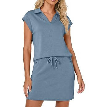 Casly Lamiit Womens Two Piece Skirt Sets Tennis Outfits Casual Cap Sleeve Lapel Shirt Summer Athl... | Amazon (US)