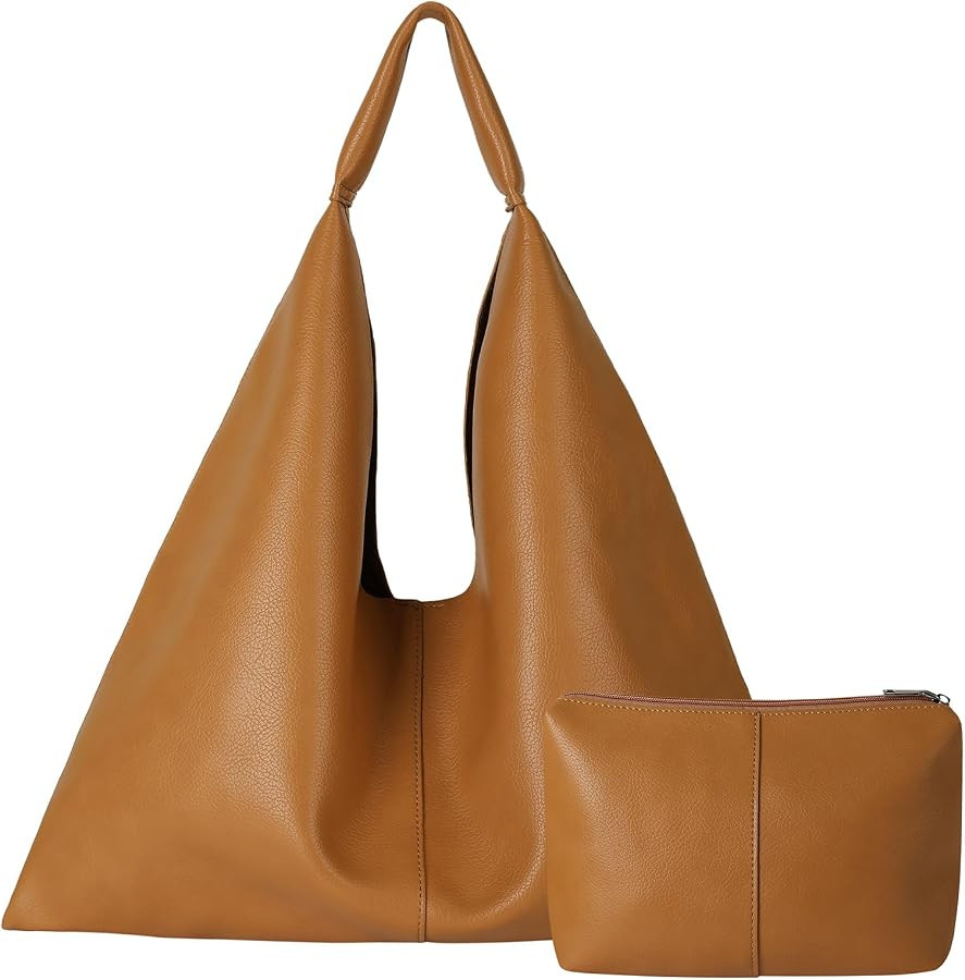 Leather Tote Bag, Oversized Hobo Bags, Large Tote Bag for Women Work | Amazon (US)