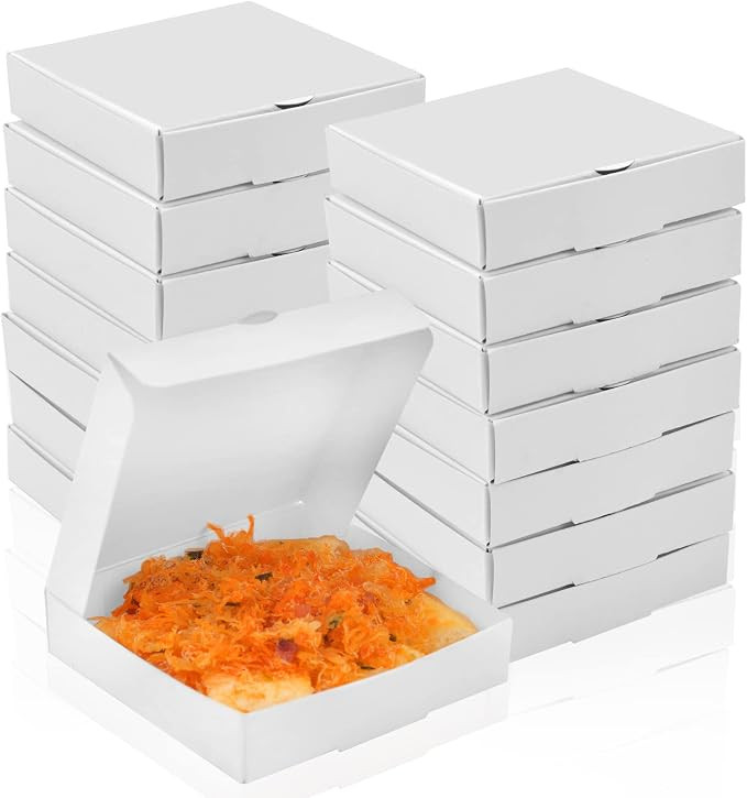WANGDEFA 50 Pcs Mini Pizza Boxes 3.5 x 3.5 Square Cardboard Mini Pizza Box for Celebrations Party... | Amazon (US)