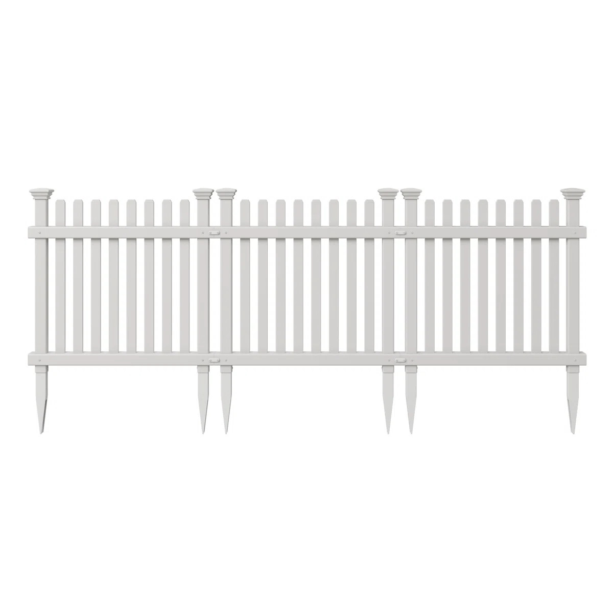 2ft H x 2ft W (3 Panels) No Dig Zippity Roger Rabbit Garden Fence Kit, White Vinyl Picket Fence P... | Wayfair North America