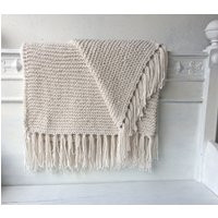 Knitted Blanket Simplesize White | Etsy (US)
