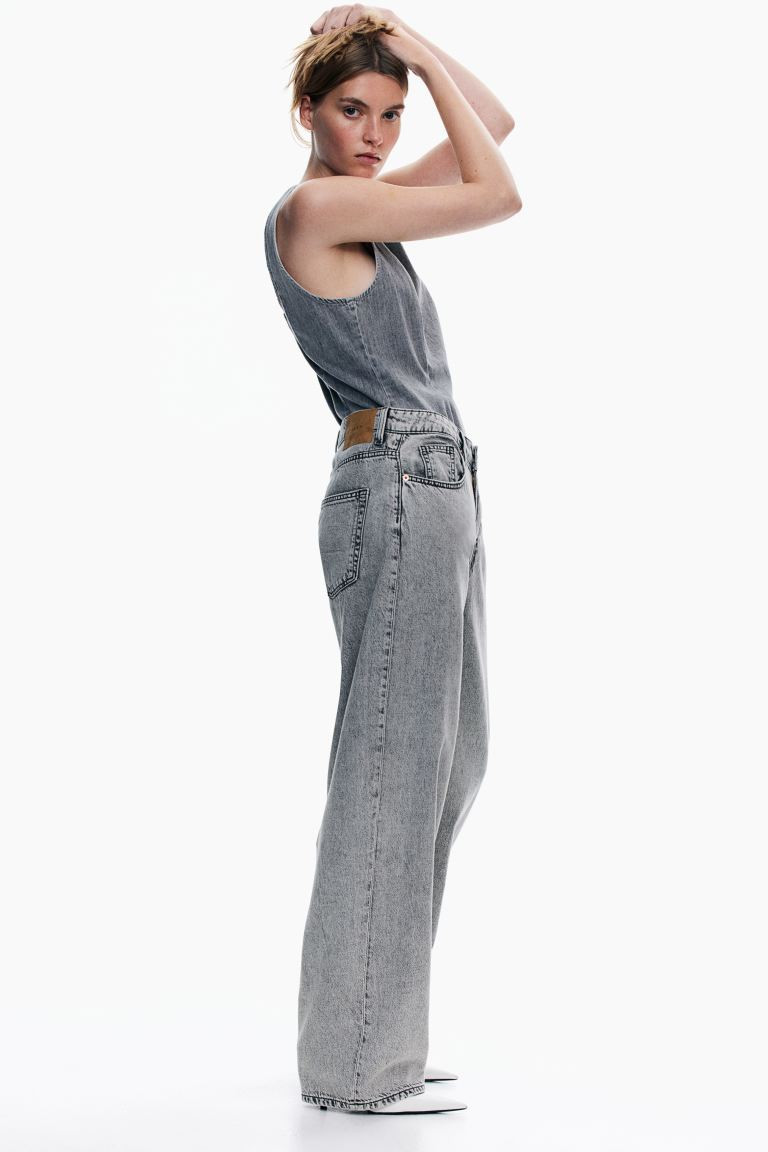 Baggy High Jeans - Light grey - Ladies | H&M AU | H&M (AU)