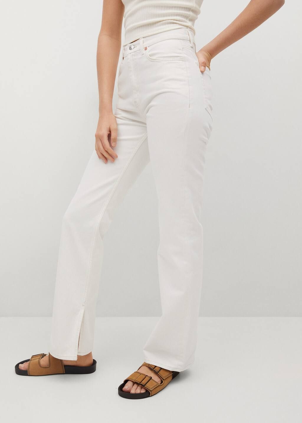 Wide leg high waist jeans | MANGO (US)