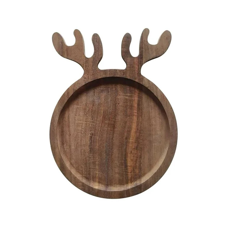 Chanana Christmas Wood Serving Platters Wooden Food Dish Wood Plates Christmas Tray with Antler H... | Walmart (US)