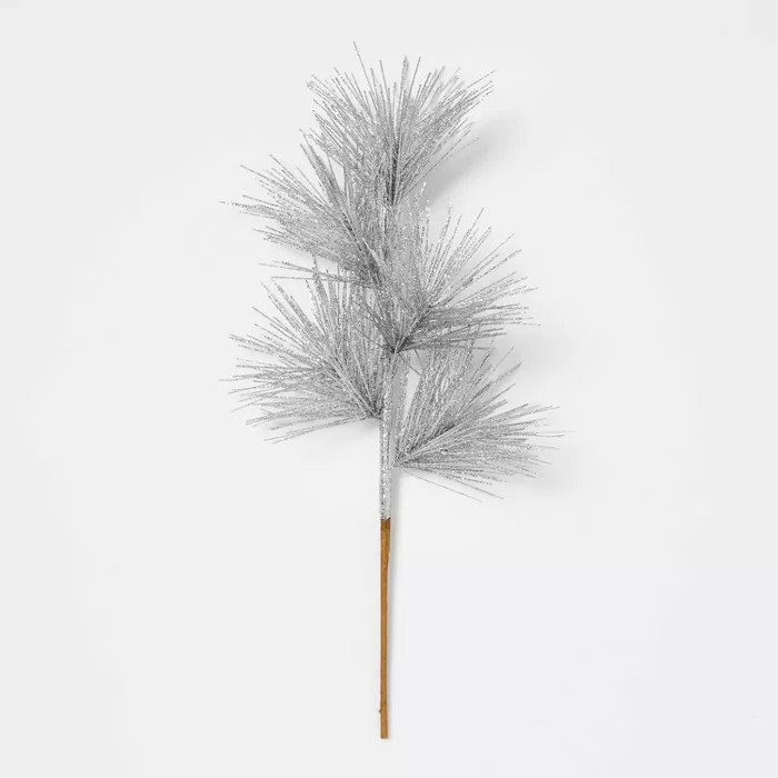 17in Silver Glitter Hard Needle Natural Stem Pick - Wondershop™ | Target