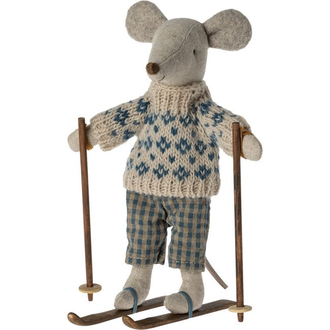 Winter Mouse w/ Ski Set, Dad - Kids Toys | Maileg from Maisonette | Maisonette