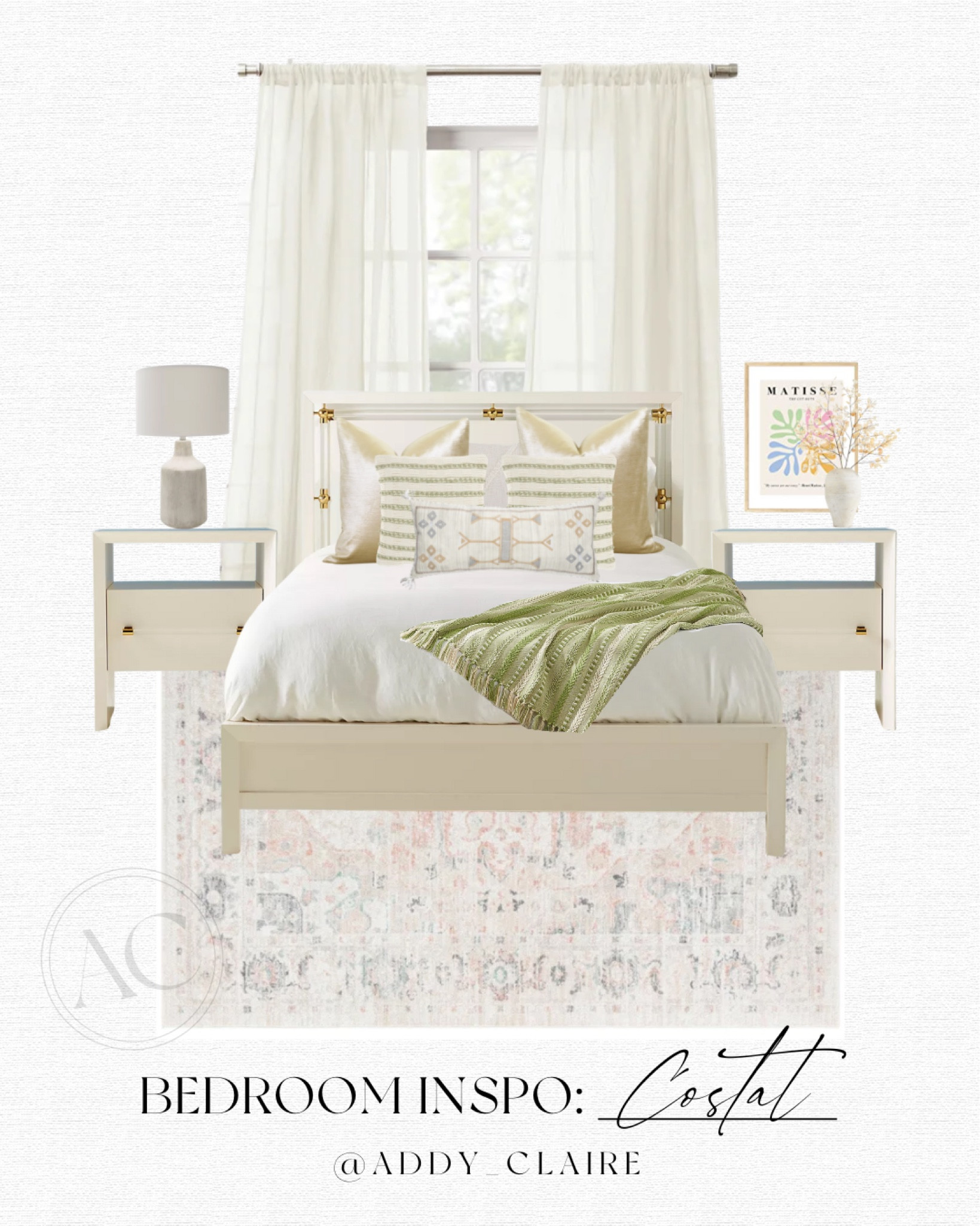 Costal + Preppy Bedroom Design Board 🪴✨

Bedroom decor, home decor, bedroom mood board design, bedroom curated collection, upholstered bed, with items found from Amazon, target, + more!! 
#bedroom #neutralbedroom #costal #interior #design #lightandairy #organization #pillowcover #pillowcombos #throwpillow #bedroomlayout #designboard #linen #amazondecor #bedroomdecor

#LTKhome #LTKunder50 #LTKsalealert