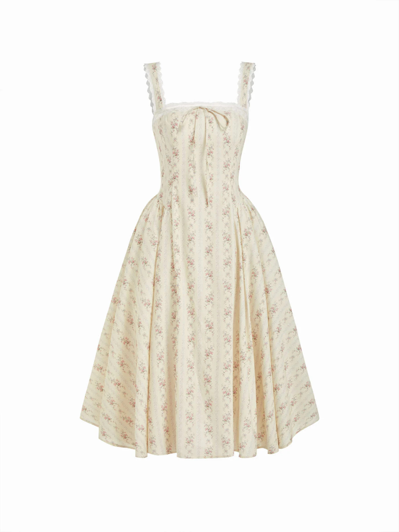 Textured Sculptural Floral Sweetheart Floral High Rise Flared Midi Dress $64.90Flash Shipping | Cider