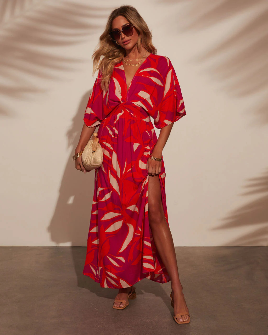 Erin Printed Kimono Sleeve Maxi Dress | VICI