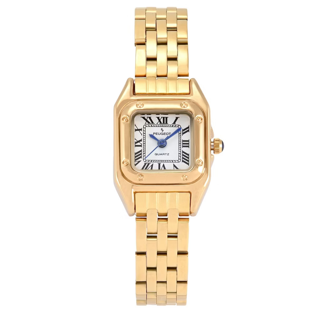 Peugeot Womens 20x22mm Gold-Tone Panther Link Bracelet Watch | Target