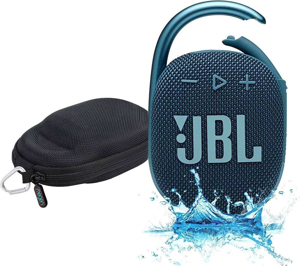 JBL Clip 4 Waterproof Portable Bluetooth Speaker Bundle with Megen Protective Hardshell Case (Blu... | Amazon (US)