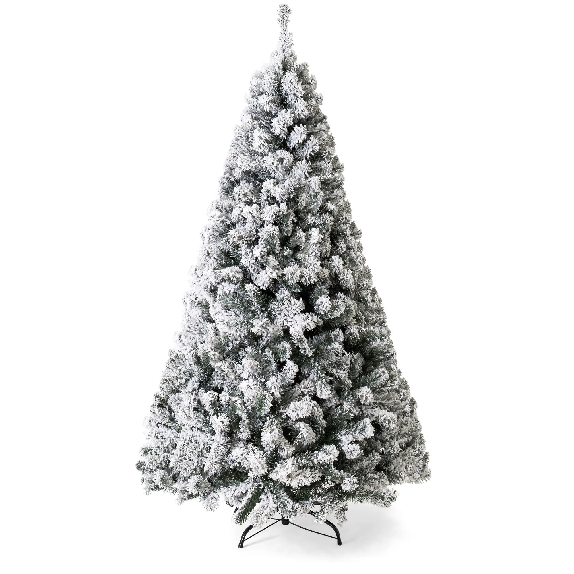 Best Choice Products 7.5ft Snow Flocked Hinged Artificial Christmas Pine Tree Holiday Decor w/ Me... | Walmart (US)