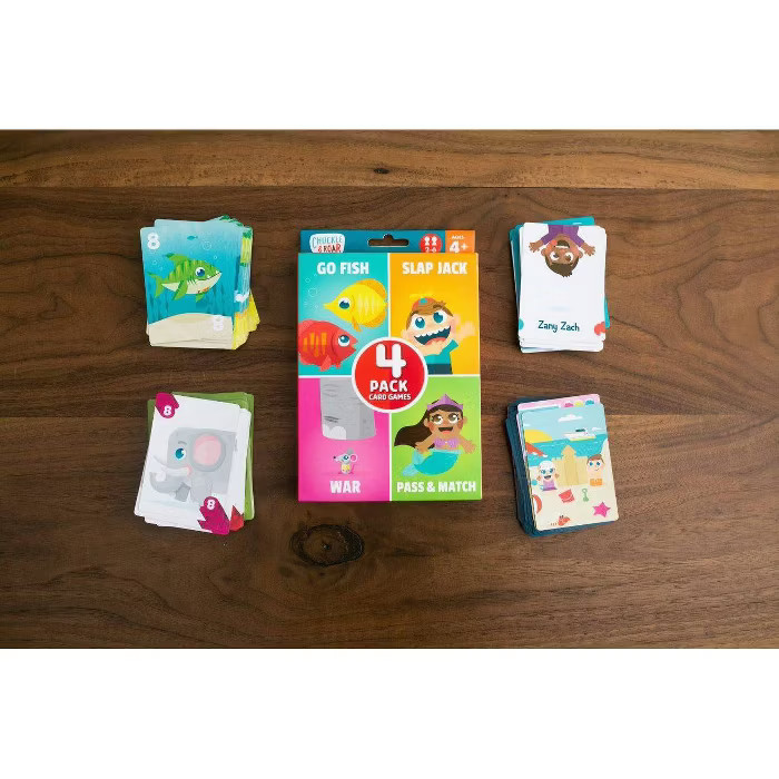 Chuckle & Roar 4pk of Classic Card Games - Go Fish, Slap Jack, War and Pass & Match | Target