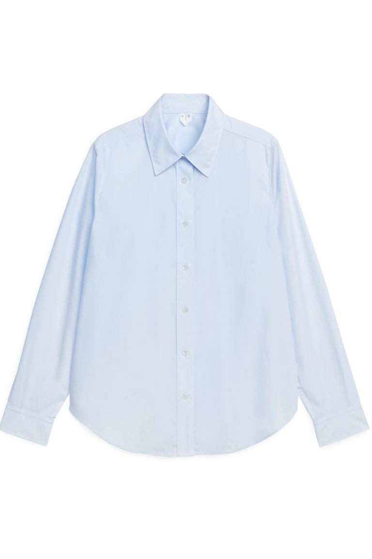 Straight Cut Poplin Shirt | H&M (DE, AT, CH, NL, FI)