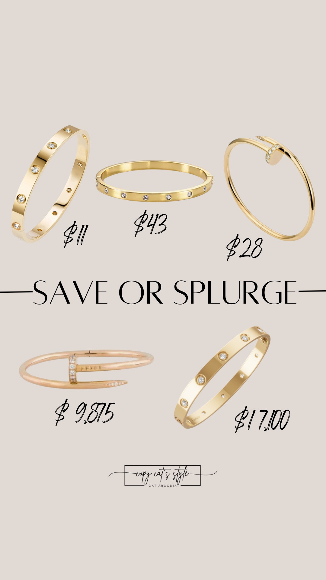 Save or splurge on jewelry finds! Amazon designer bracelet looks for less. 

#LTKFindsUnder50 #LTKSaleAlert #LTKStyleTip